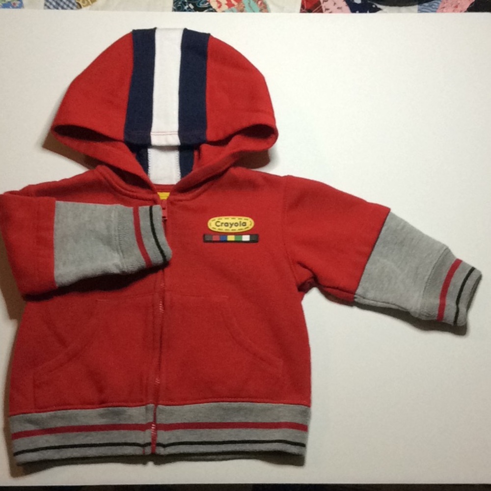 Crayola Jacket Zipper 2 Pockets Hooded 12 Month